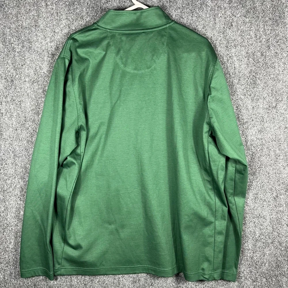UNTUCKit Quarter Zip Pullover Mens XXL Green Long Sleeve Cotton Blend‎ Mock Neck